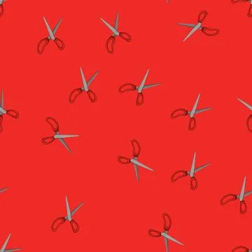 Seamless pattern barber scissor cut cartoon vector Illustrazione stock