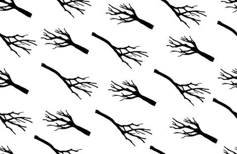 Seamless pattern of bare branches tree. Vector illustration Stockillustratie