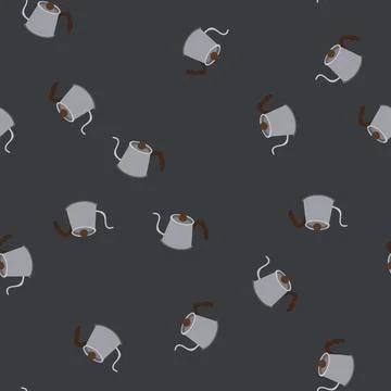 Seamless pattern barista steel drip kettle cartoon vector Illustrazione stock