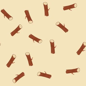 Seamless pattern bark wood log cartoon vector Stock Illustration