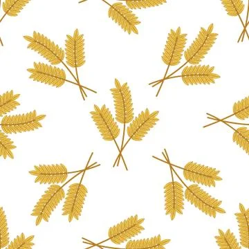 Seamless pattern of barley or wheat ears Stock Illustration
