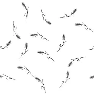 Seamless pattern barley rye sketch hand drawn Illustrazione stock
