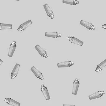 Seamless pattern barman cocktail shaker cartoon vector Stock Illustration