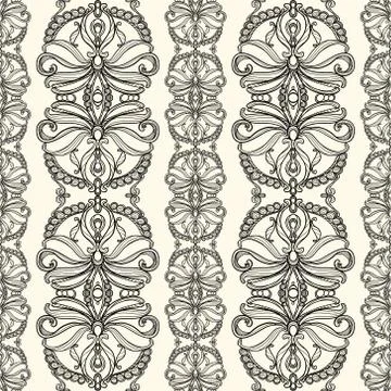 Seamless pattern in Baroque style Stock Illustration
