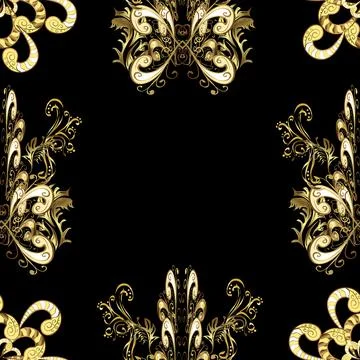 Seamless pattern in Baroque style. Vector. Graceful, delicate ornamentation in t 스톡 일러스트