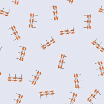 Seamless pattern barrier guard rails cartoon vector 库存插图