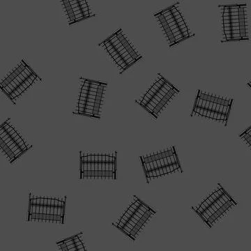 Seamless pattern barrier park fence cartoon vector Stock Illustration
