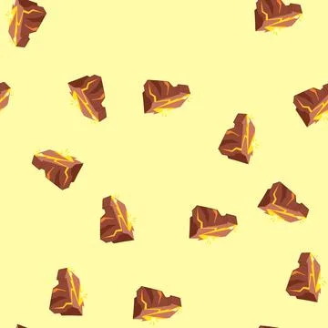 Seamless pattern basalt lava platform cartoon vector Stock Illustration