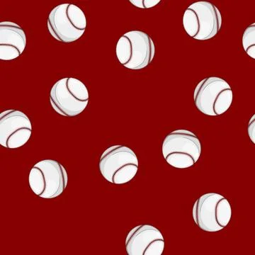 Seamless pattern baseball ball sport cartoon vector color Stockillustratie