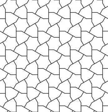 Seamless pattern based on Japanese geometric ornament .Black and white. Stock Illustration