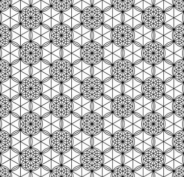 Seamless pattern based on Japanese geometric ornament .Black and white. 스톡 일러스트
