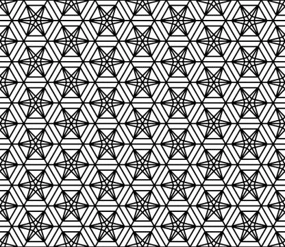 Seamless pattern based on Japanese geometric ornament .Black and white. Illustrazione stock