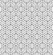 Seamless pattern based on Japanese geometric ornament .Black and