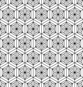 Seamless pattern based on Japanese geometric ornament .Black and white. 스톡 일러스트