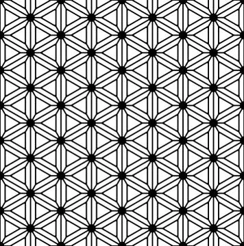 Seamless pattern based on Japanese geometric ornament Kumiko.Rounded corners. Stock Illustration