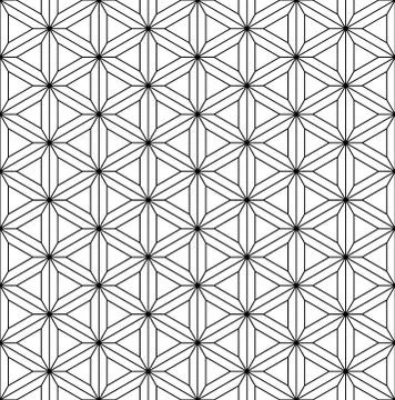 Seamless pattern based on Japanese geometric ornament Kumiko. Stock Illustration