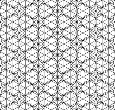 Seamless pattern based on Japanese geometric ornament .Black and white. 스톡 일러스트