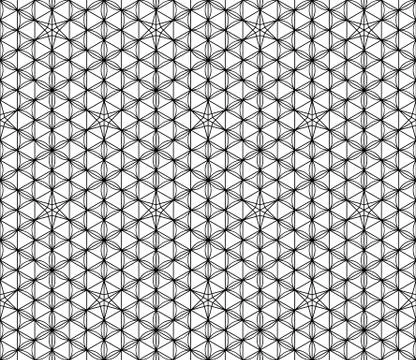 Seamless pattern based on Japanese geometric ornament .Black and white. Stock Illustration