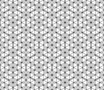 Seamless pattern based on Japanese geometric ornament .Black and white. Stock Illustration