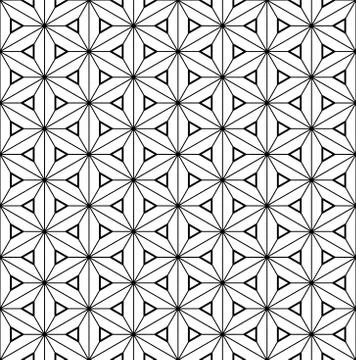 Seamless pattern based on Japanese geometric ornament Kumiko. Stock Illustration