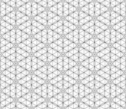 Seamless pattern based on Japanese geometric ornament .Black and white. Stock Illustration