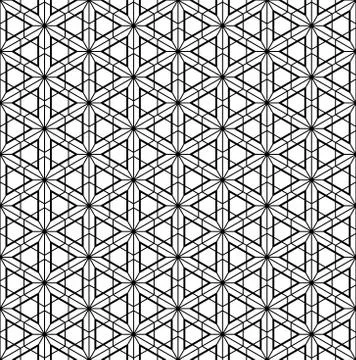 Seamless pattern based on Japanese geometric ornament Kumiko. Stock Illustration