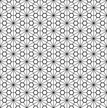 Seamless pattern based on Japanese geometric ornament Kumiko. Stock Illustration