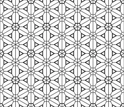 Seamless pattern based on Japanese geometric ornament Kumiko. Stock Illustration