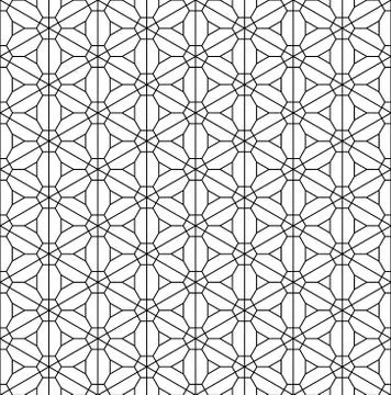 Seamless pattern based on Japanese geometric ornament Kumiko. Stock Illustration