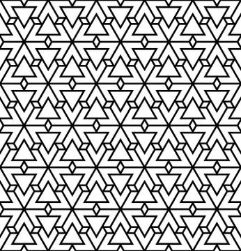 Seamless pattern based on Japanese Kumiko ornament Stock Illustration