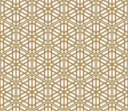 Seamless pattern based on Japanese ornament Kumiko Stock Illustration