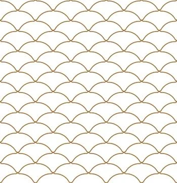 Seamless pattern based on Japanese ornament Kumiko.Golden color. Illustrazione stock
