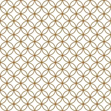Seamless pattern based on Japanese ornament Kumiko.Golden color. Stock Illustration
