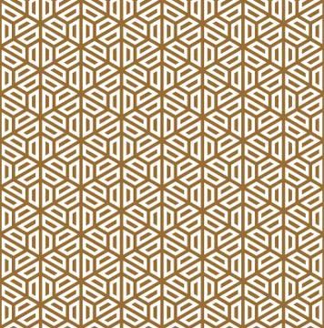 Seamless pattern based on Japanese ornament Kumiko. Stock Illustration