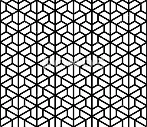 Seamless pattern based on Japanese ornament Kumiko.Black and white