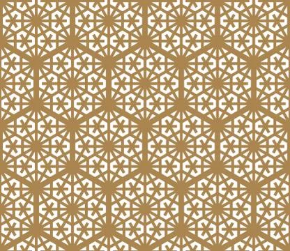 Seamless pattern based on Japanese ornament Kumiko Stock Illustration