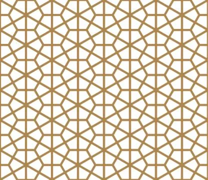 Seamless pattern based on Japanese ornament Kumiko Stock Illustration