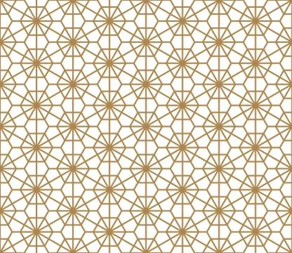 Seamless pattern based on Japanese ornament Kumiko Stock Illustration