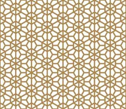 Seamless pattern based on Japanese ornament Kumiko Stock Illustration