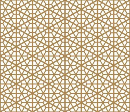 Seamless pattern based on Japanese ornament Kumiko Stock Illustration