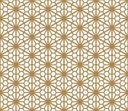 Seamless pattern based on Japanese ornament Kumiko Stock Illustration