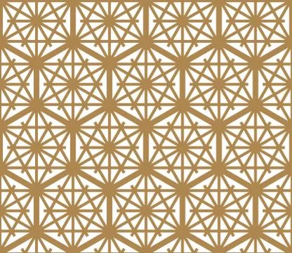 Seamless pattern based on Japanese ornament Kumiko Stock Illustration