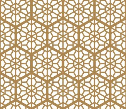 Seamless pattern based on Japanese ornament Kumiko Stock Illustration