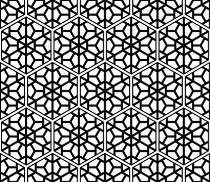 Seamless pattern based on Japanese ornament Kumiko Stock Illustration