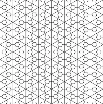Seamless pattern based on Japanese ornament Kumiko.Black and white. Stock Illustration