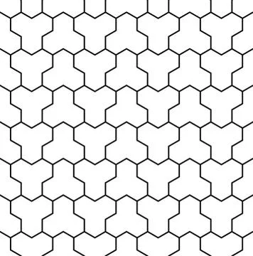 Seamless pattern based on Japanese ornament Kumiko.Black and white. Stock Illustration