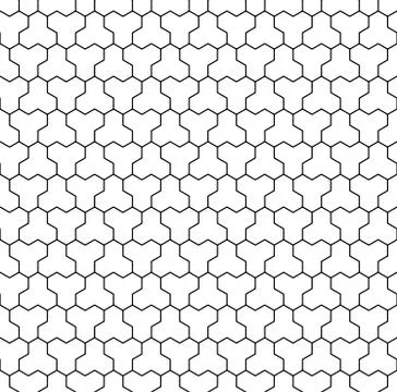 Seamless pattern based on Japanese ornament Kumiko.Black and white. Stock Illustration