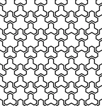 Seamless pattern based on Japanese ornament Kumiko.Black and white. Stock Illustration