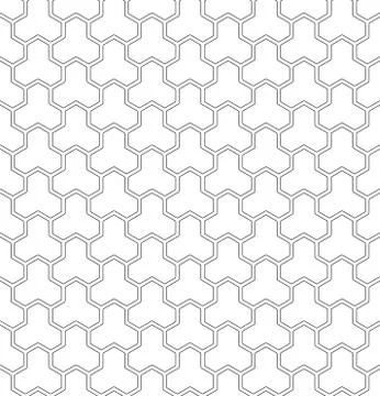 Seamless pattern based on Japanese ornament Kumiko.Black and white. Stock Illustration