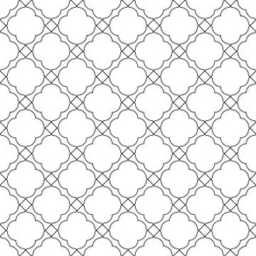 Seamless pattern based on japanese woodwork art.Black and white color. Stock Illustration
